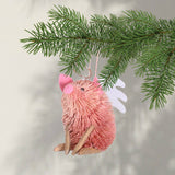 Bristle Angel Pig Decoration, 10cm