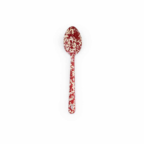 Large Serving Spoon: Burgundy & Cream Splatter