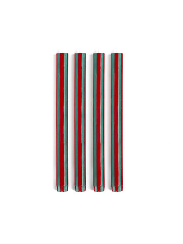 Stripe Dinner Candle Racing Red / Green