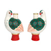Hand-Painted Bird Ceramic Candle Holders