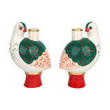 Hand-Painted Bird Ceramic Candle Holders