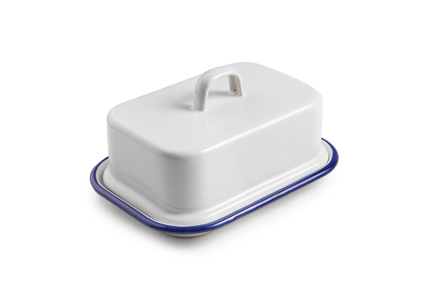 Blue & White Enamel Butter Dish