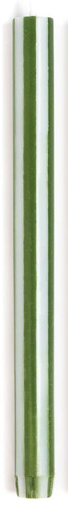 Green / White Stripe Dinner Candle