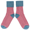 Cashmere Blend Slouch Socks: Dusky Pink / Jade
