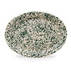 Splatter Enamelware Oval Platter: Green & Cream