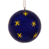 Stars Papier-Mâché Bauble 7cm, Navy & Yellow