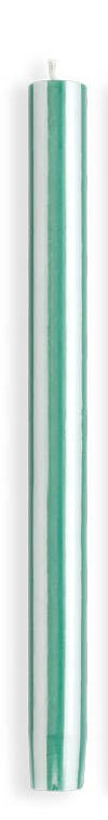 Stripe Dinner Candle Lawn Green / White