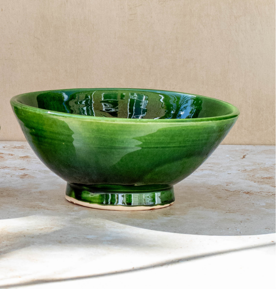 Tazekka Green Moroccan Ceramic Bowl - Large