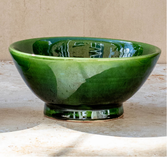 Tazekka Green Moroccan Ceramic Bowl - Medium
