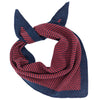 Lambswool Triangle Scarf: Fine Stripe - Scarlet Red/Navy