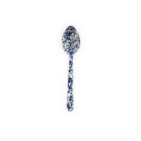 Splatter Enamelware Large Serving Spoon: Navy & Cream Splatter