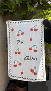 Oui Chérie - Yes Darling Cherry Print Teatowel