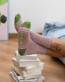 Pistachio Rosé Striped Socks