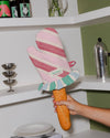 Ruffled Oven Mitt: Red/Pink