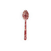 Splatter Enamelware Large Slotted Spoon: Burgundy & Cream