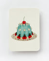 Violet Petal Cream Blancmange Greeting Card | Birthday Card