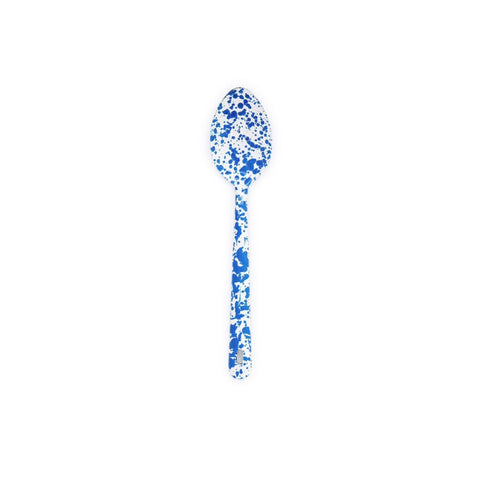Splatter Enamelware Large Serving Spoon Blue