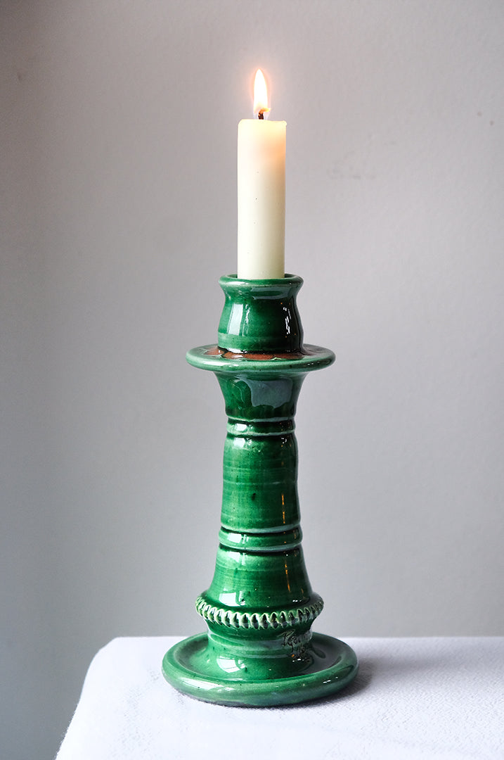 Green Ceramic Candlestick