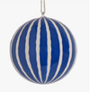 Blue and White Striped Bauble