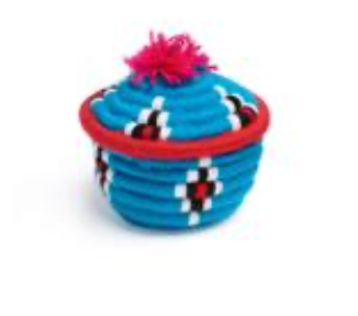 Blue with Red Basket with Lid - Extra Small
