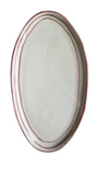 Hand Painted Breton Stripe Oval Plate - Brick
