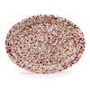 Splatter Enamelware Oval Platter: Burgundy & Cream