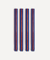 Stripe Dinner Candles - Indigo Blue / Terracotta