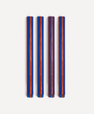 Stripe Dinner Candles - Indigo Blue / Terracotta