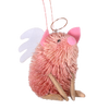 Bristle Angel Pig Decoration, 10cm