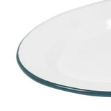 White Enamel Serving Platter - Dark Green Trim