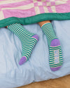 Aubergine Garden Striped Socks