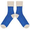 Women's Cashmere Blend Socks  - Blue/Oatmeal