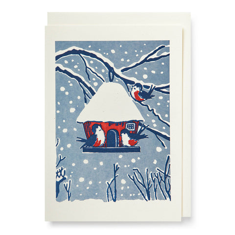 Birds Notelet Christmas Card