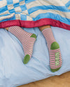 Pistachio Rosé Striped Socks