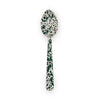 Splatter Enamelware Large Slotted Spoon: Green & Cream