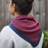 Lambswool Triangle Scarf: Fine Stripe - Scarlet Red/Navy