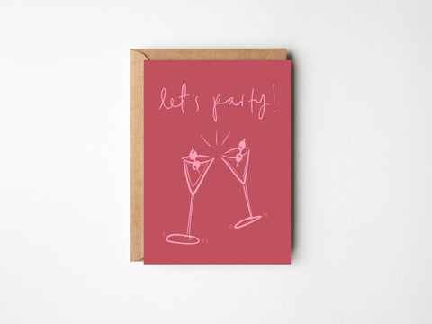 Let's Party - Fun Martini Cocktail Card