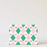 Harlequin Ho Ho Fa La Card Pink & Green