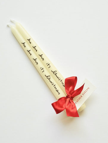 Ho Ho Ho - Pair of Candles