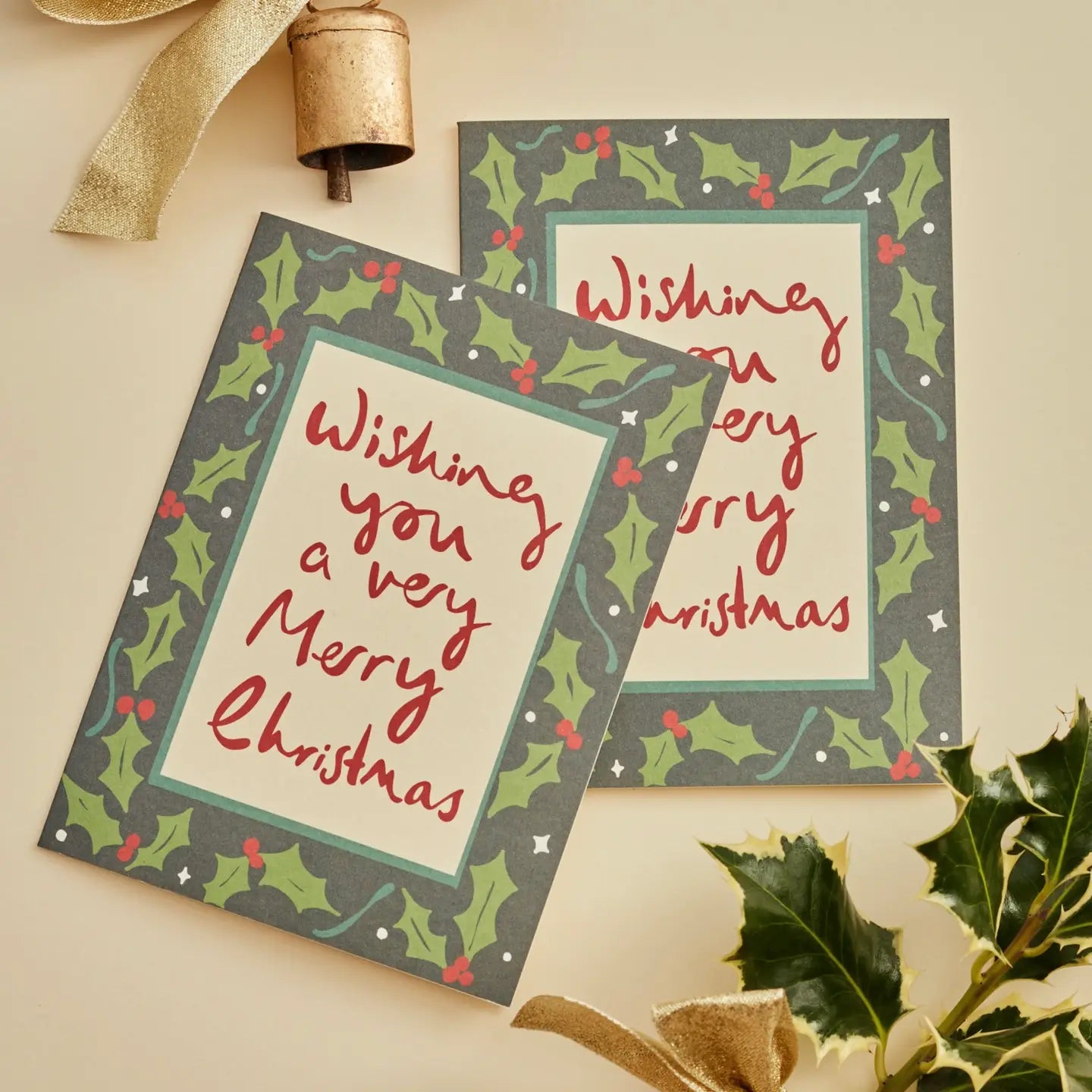 Holly Berries Merry Christmas Card
