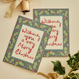 Holly Berries Merry Christmas Card