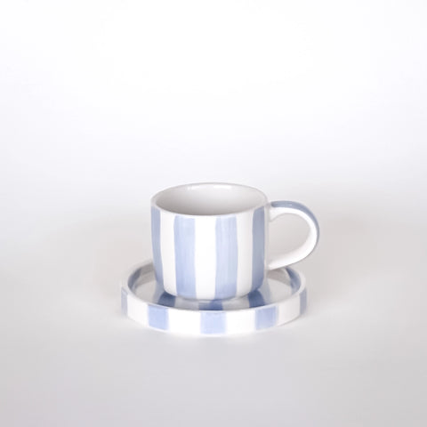 Espresso Cup & Saucer Grey/Blue