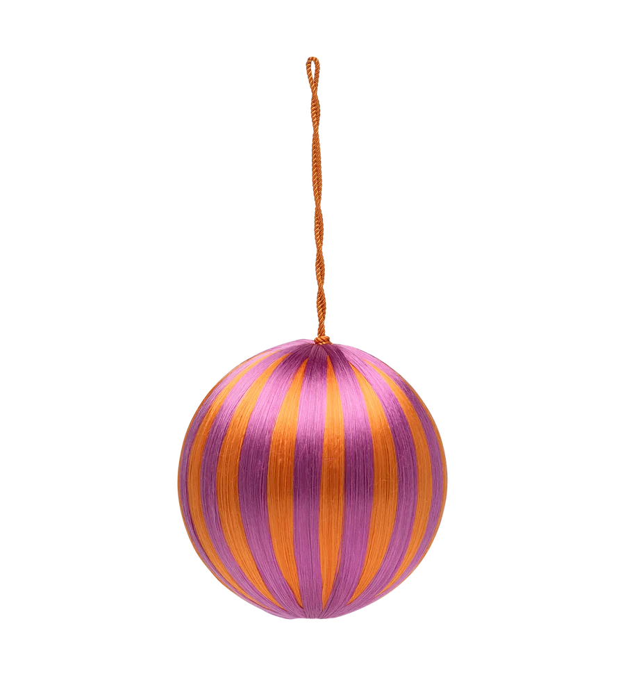 Big Corded Orchid and Orange Stripe Ornament