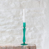 Rita Glass Candle Stick Green