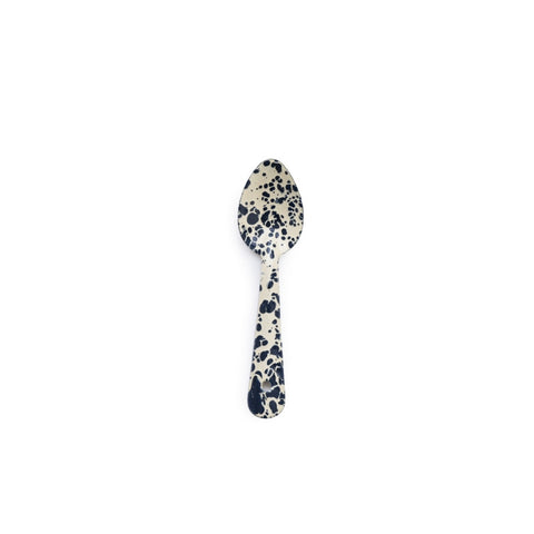 Splatter Enamel Small Spoon  - Navy and Cream