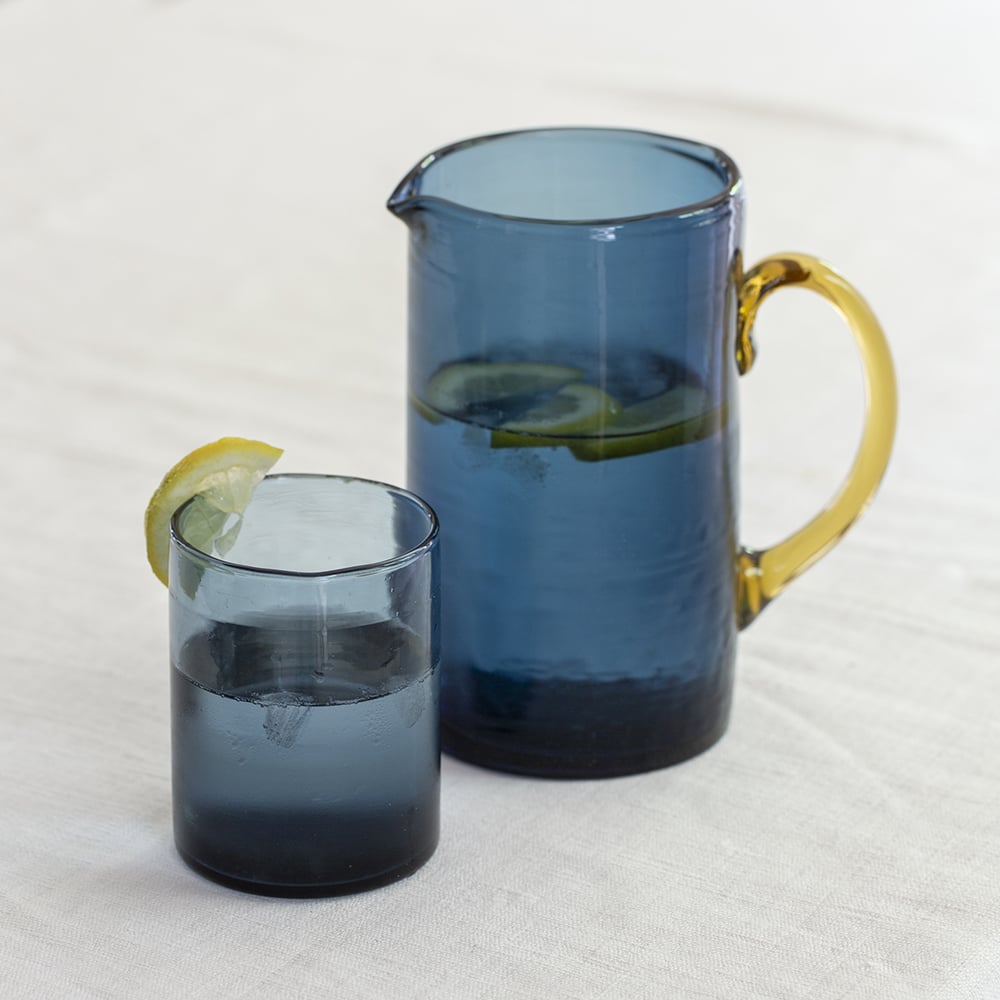 Smoke Blue Drinking Glass