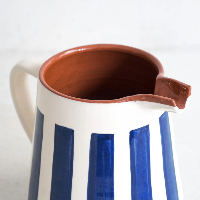 Bold Stripe Large Pitcher, BLUE