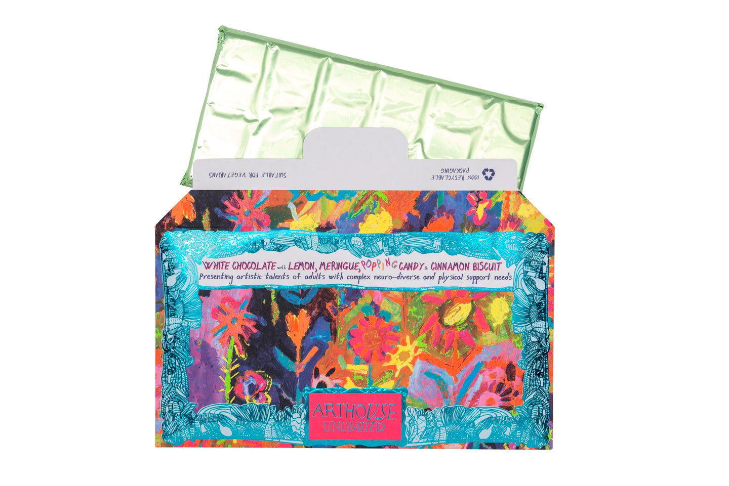 Sunflowers in the Hill, White Chocolate with Popping Candy