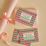 Wonderful Birthday Harlequin Card