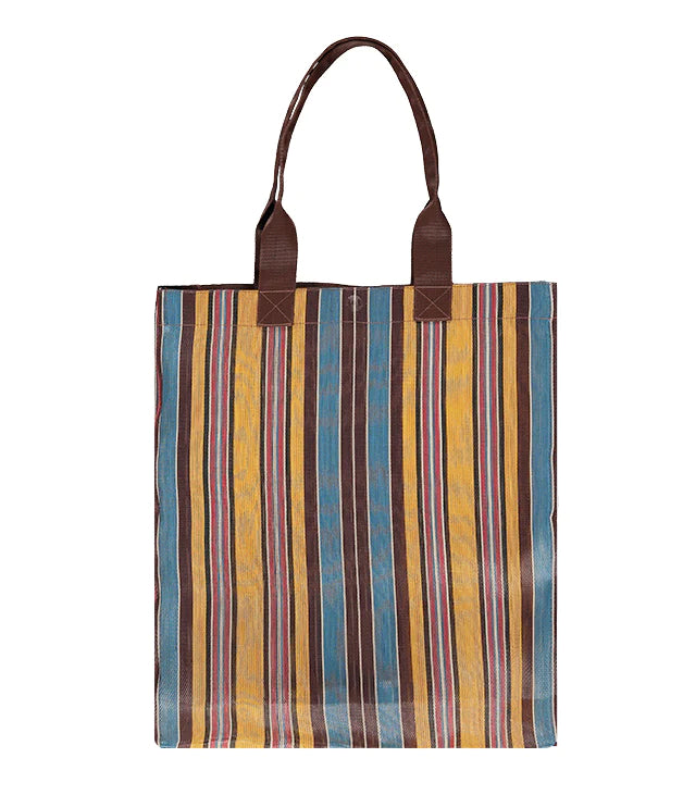 Farmers Market Shopper In Indian Yellow, Saxe Blue & Rose Beige